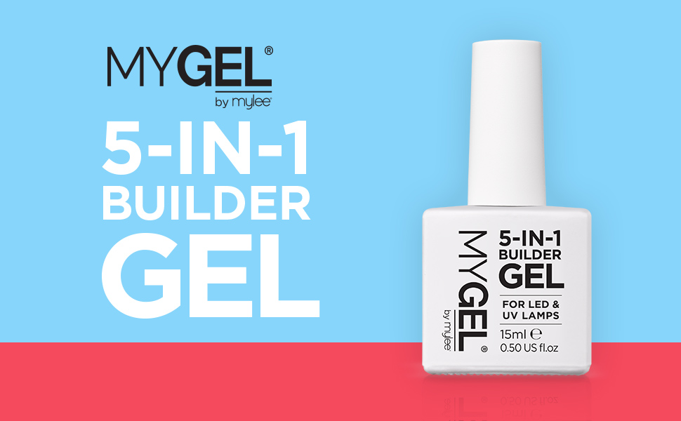 MyGEL by Mylee 5 in 1 Builder Gel (Clear) 15ml UV LED Nail Art Base Top